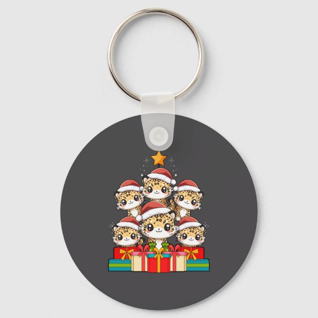 Porte-clés Cute Leopard Gecko Le Lizard Christmas Tree Xmas H (Recto)