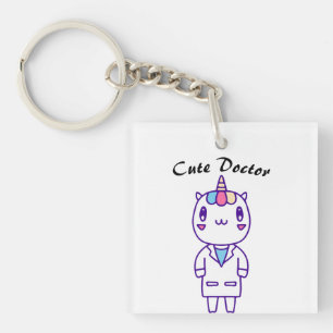 Porte-clés Cute Licorne Médecin – Stéthoscope drôle
