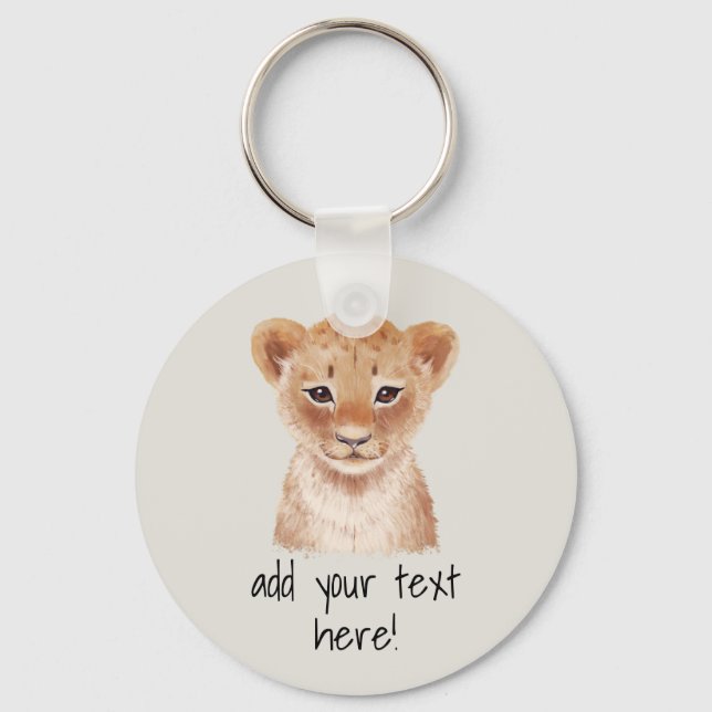 Porte-clés Cute Lion Cub Personnalisé (Recto)
