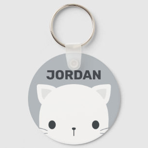 Porte-clés Cute Little Cat avec nom personnalisé
