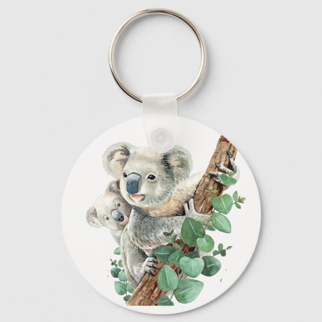 Porte-clés Cute Little Koala Oear Australian Animal Art (Recto)