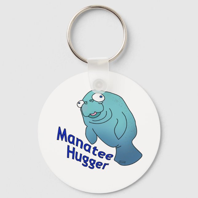 Porte-clés Cute Manatee Hugger Cartographier animal (Recto)