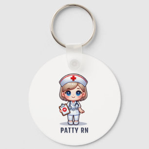 Porte-clés Cute Manga Blonde Nurse Caricature Personnalisée