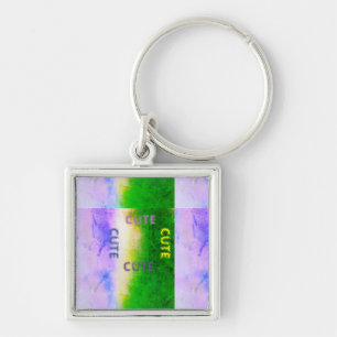 Porte-clés CUTE_ NOIR ET LUMIÈRE ( vert violet jaune )