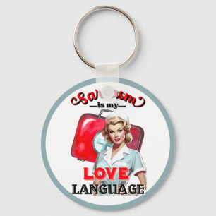 Porte-clés Cute Nurse Pinup_ Love