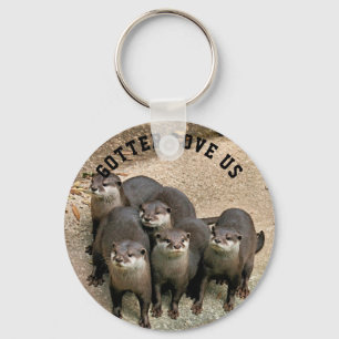 Porte-clés Cute Otter Family Wildlife Photo Funny Otter