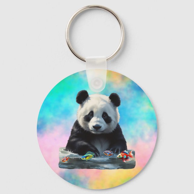 Porte-clés Cute Panda avec ses jouets (Recto)