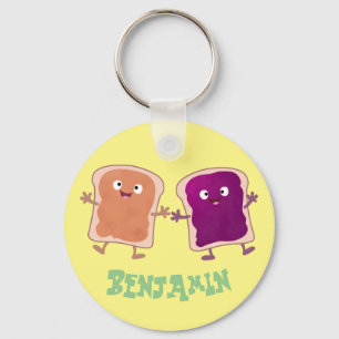 Porte-clés Cute peanut butter and jelly sandwich cartoon