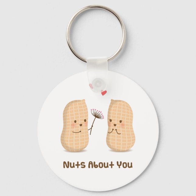 Porte-clés Cute Peanuts Nuts Sur Vous Pun Amour Humour (Recto)