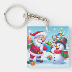 Porte-clés Cute Père Noël et Snowman
