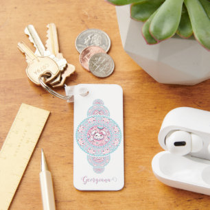 Porte-clés Cute personnalisée Kawaii Bunny Ornamental Mandala