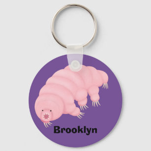 Porte-clés Cute pink tardigrade water bear cartoon