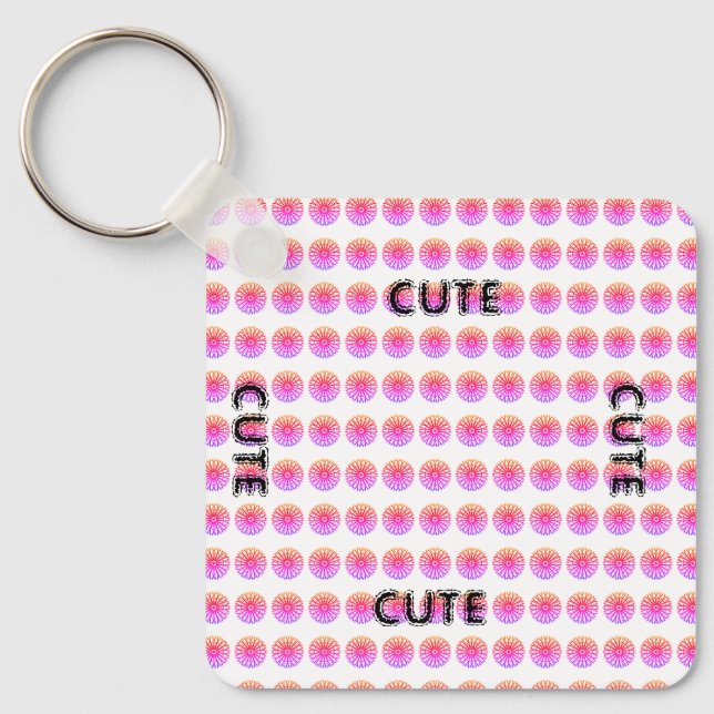 PORTE-CLÉS CUTE_ PORTE - CLÉ NOIR ET ROSE (Recto)