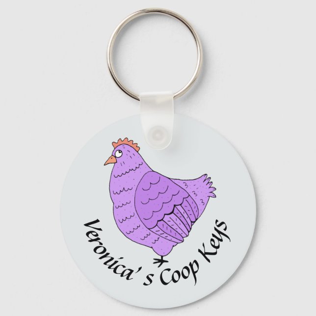 Porte-clés Cute Poulet Coop Customisé (Recto)