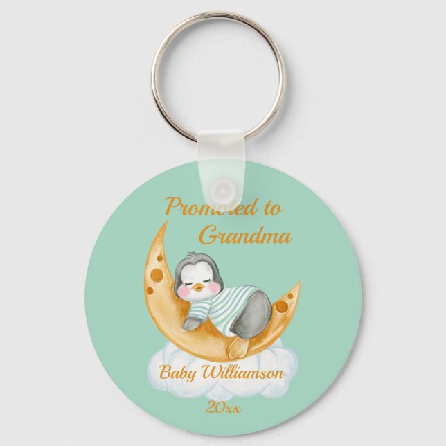 Porte-clés Cute promu à grand-mère bébé pingouin (Recto)