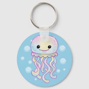Porte-clés Cute Rainbow Watercolour Jellyfish