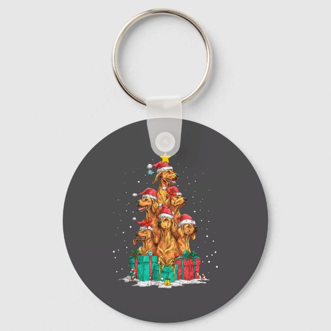 Porte-clés Cute Rhodesian Ridgeback Le Dog Christmas Tree Xma (Recto)
