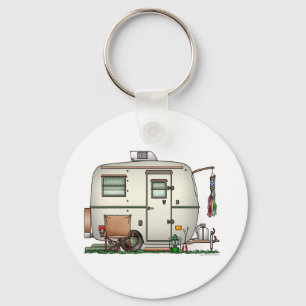 Porte-clés Cute RV Vintage Glass Egg Camper Travel Trailer