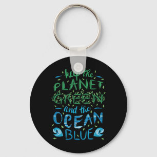 Porte-clés Cute Save Planet Ecology Eco Bleu Océan Vert