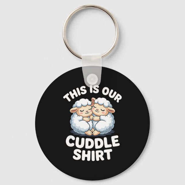 Porte-clés Cute Sheep Couple This Is Our Cuddle  (Recto)