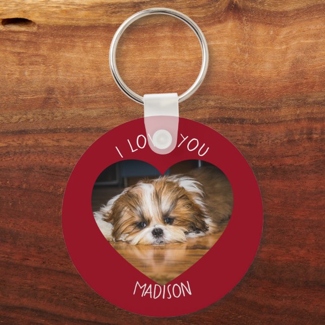 Porte-clés Cute shih tzu love Saint Valentin (Recto)