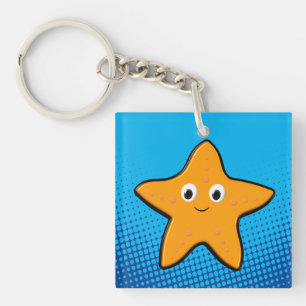 Porte-clés Cute Starfish Dessin Océan bleu