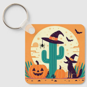 Porte-clés Cute, sud-ouest du désert d'Halloween/cactus
