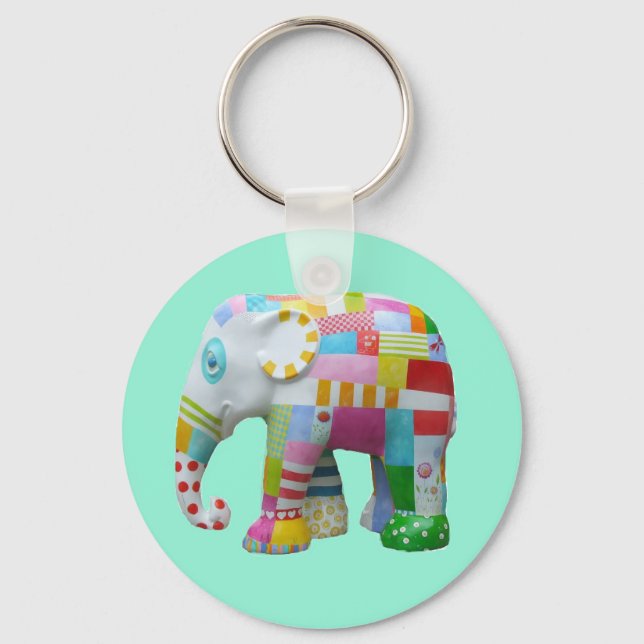 Porte-clés Cute toy retro elephant whimsical colourful (Recto)