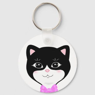 Porte-clés Cute Tuxedo Tat Face