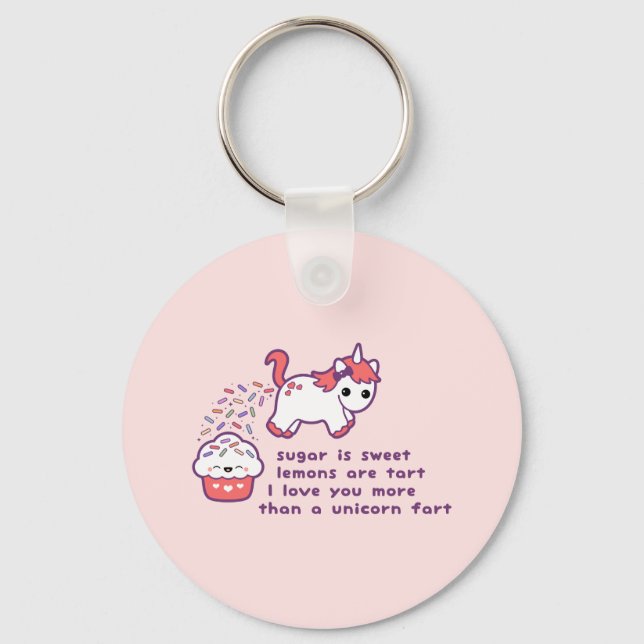 Porte-clés Cute Unicorn Fart (Recto)