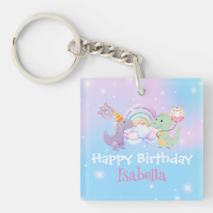 Porte-clés Cute Unicorn Rainbow Dino Donut ballon Anniversair