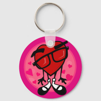 PORTE-CLÉS CUTE VALENTINE'S DAY RED HEART ROUND PORTE - CLÉ