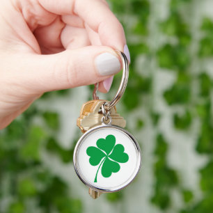 Porte-clés Cute vert chanceux 4 coeur feuille trèfle shamrock