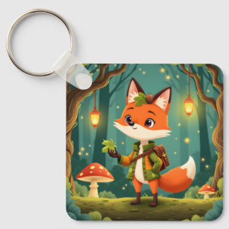 Porte-clés Cute Whimsical Cartoon Fox
