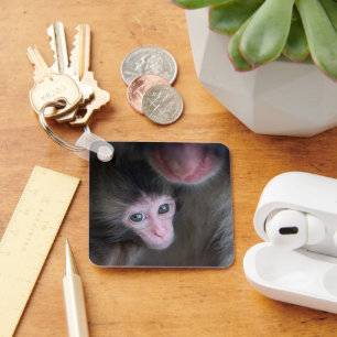 Porte-clés Cutest Baby Animals   Baby Macaque Monkey & Mother