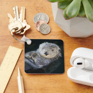 Porte-clés Cutest Baby Animals Sea Otter Floating