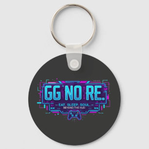 Porte-clés Cyberpunk GG NO RE Style de jeu - Néon Joueur 