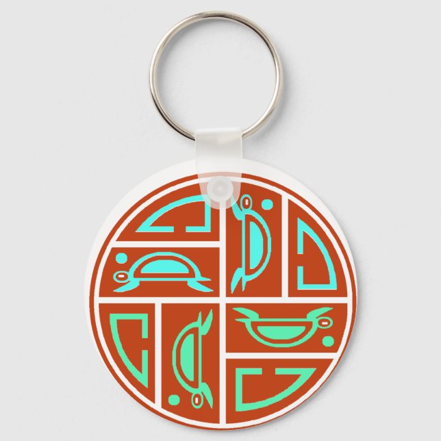 Porte-clés Cycle de la lune de tortue de mer (Recto)