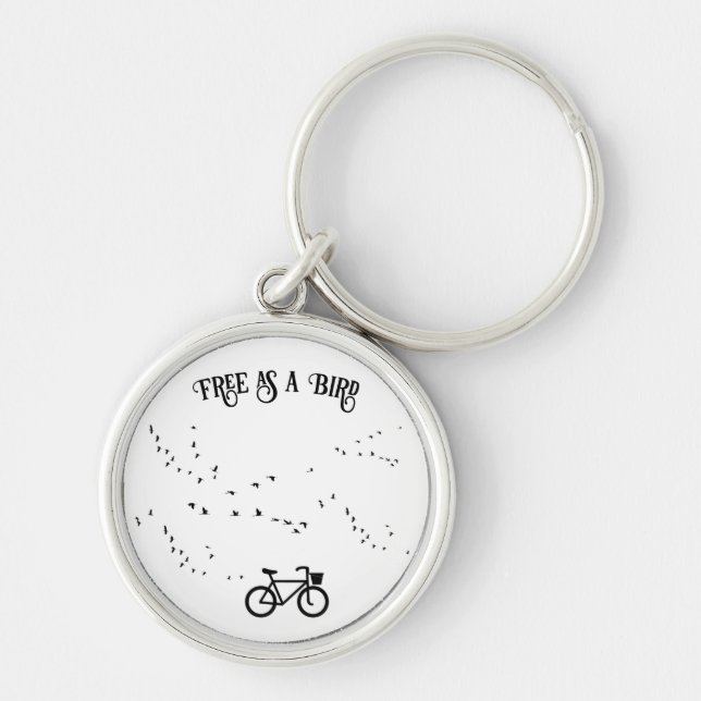 Porte-clés Cycling Life, gratuit comme un oiseau personnalisa (Devant)