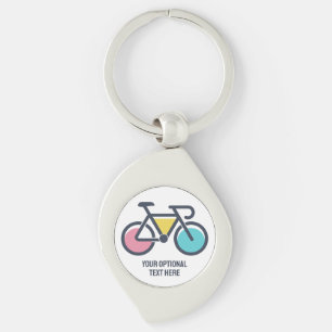 Porte-clés Cyclisme de texte personnalisé