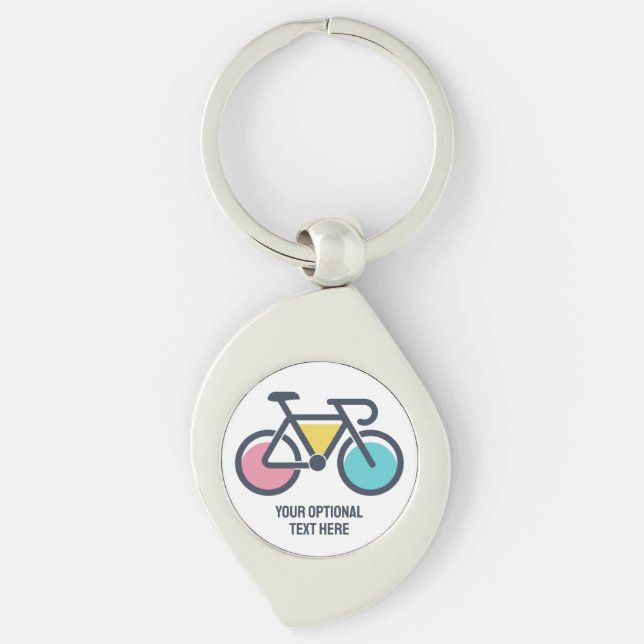 Porte-clés Cyclisme de texte personnalisé (Devant)