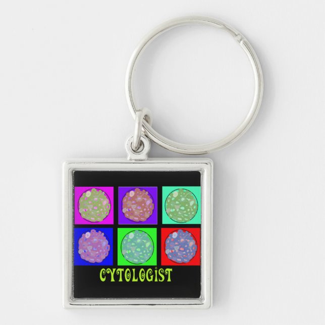 Porte-clés Cytologiste Cadeaux Cellules à Petrie Plats Design (Devant)