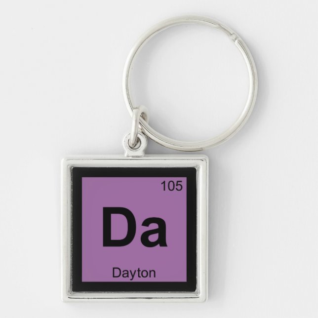 Porte-clés Da - Dayton Ohio Chimie Symbole de tableau périodi (Devant)