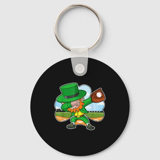 Porte-clés Dabbing Leprechaun Baseball St Patricks Day Irish  (Recto)