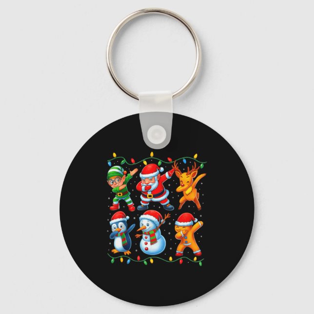 Porte-clés Dabbing Santa Elf Friends Christmas Boys Girls Men (Recto)