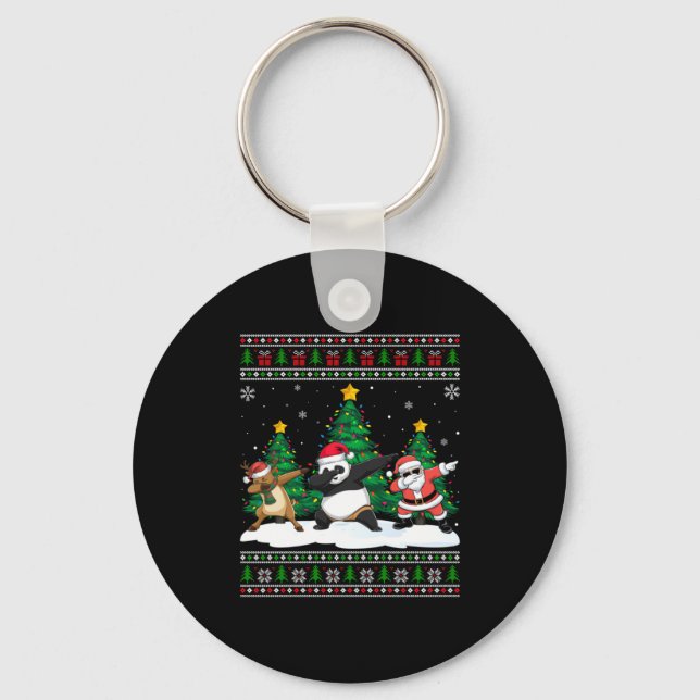 Porte-clés Dabbing Santa Reindeer Panda Tree Lights Ugly Xmas (Recto)