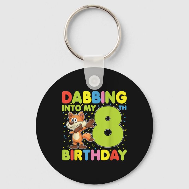 Porte-clés Dabing Dans Mon 8E Anniversaire Fox Huit Ans B (Recto)
