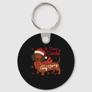 Porte-clés Dachshund Chien Cher Père Noël C'est Une Longue Hi