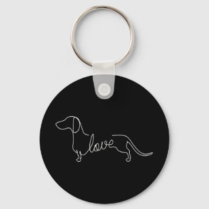 Porte-clés Dachshund Chiweenie Wiener Chien Log Sketch