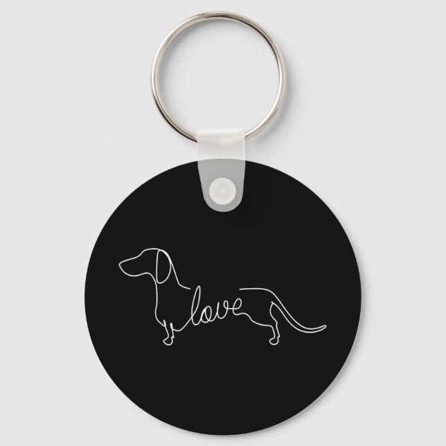 Porte-clés Dachshund Chiweenie Wiener Chien Log Sketch (Recto)